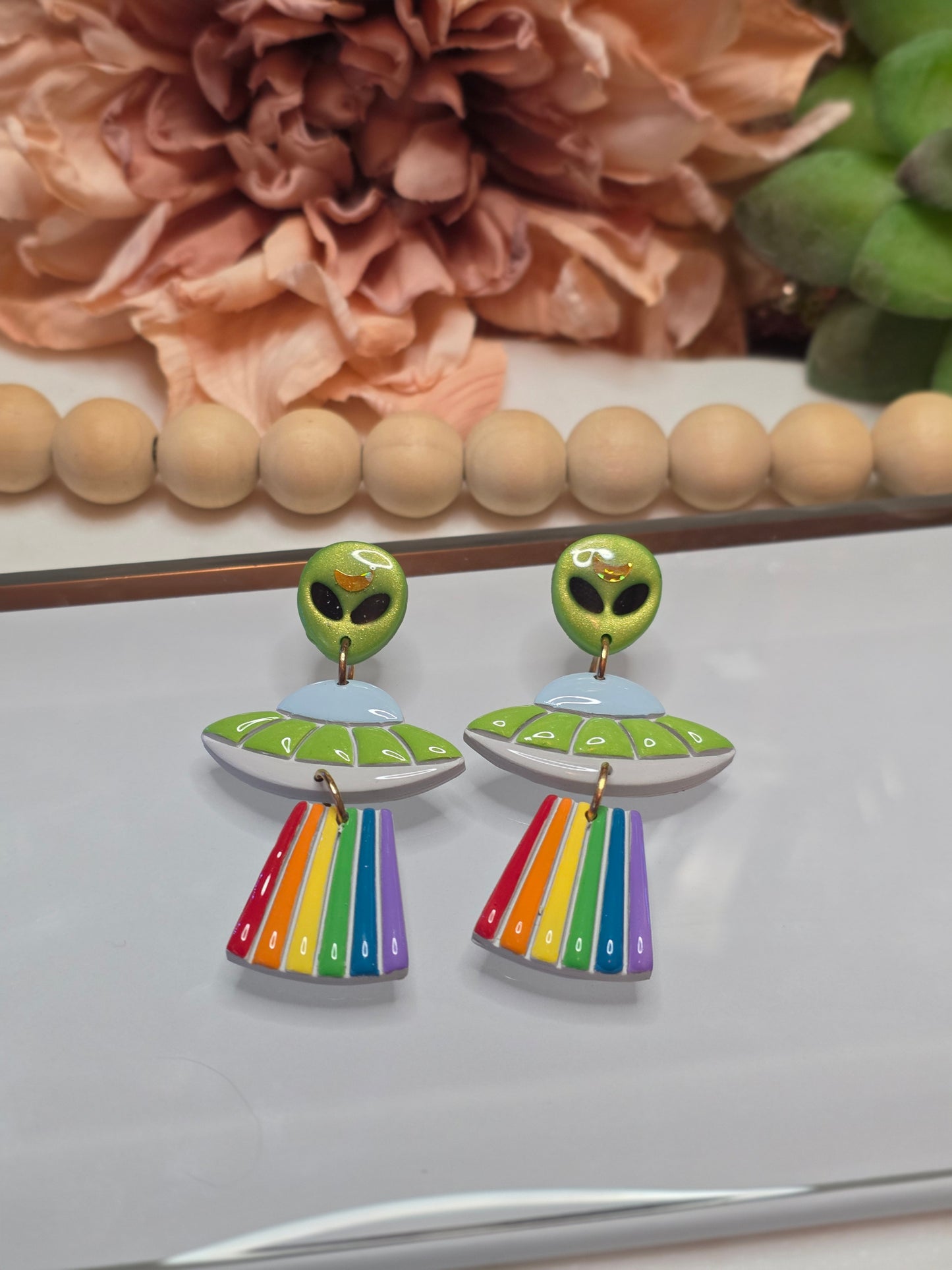 UFO Rainbow Alien Dangles