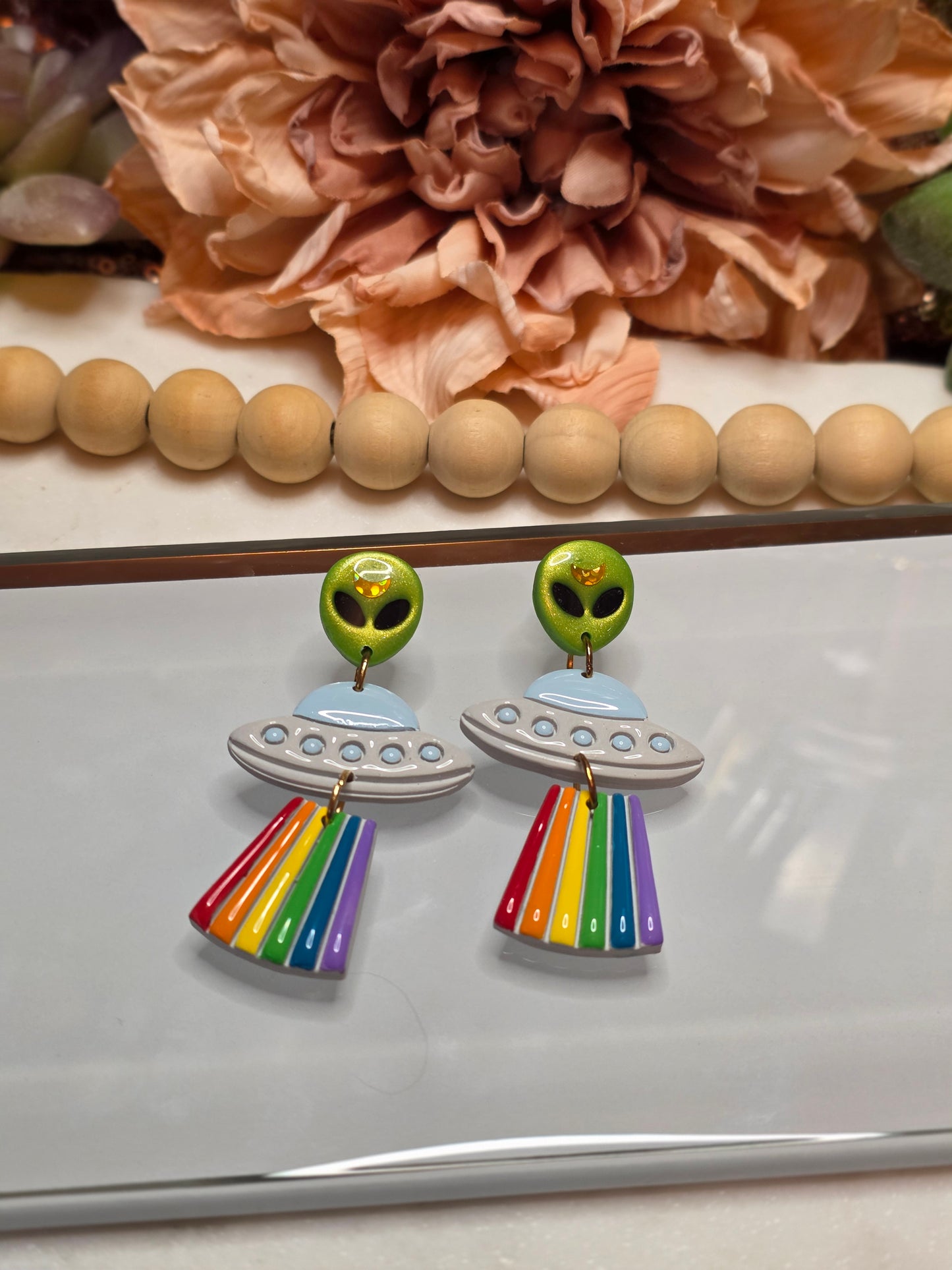 UFO Rainbow Alien Dangles