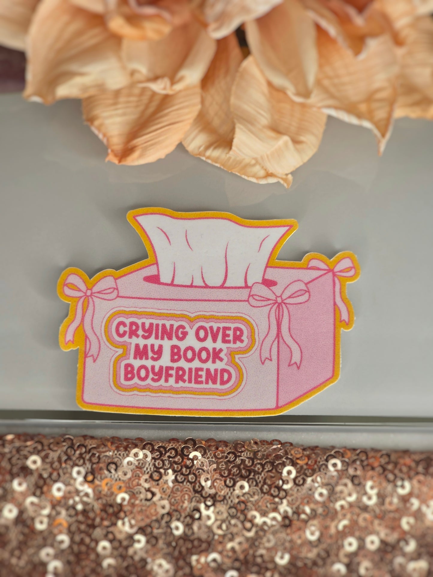 Crying Over My Book Boyfriend Sticker