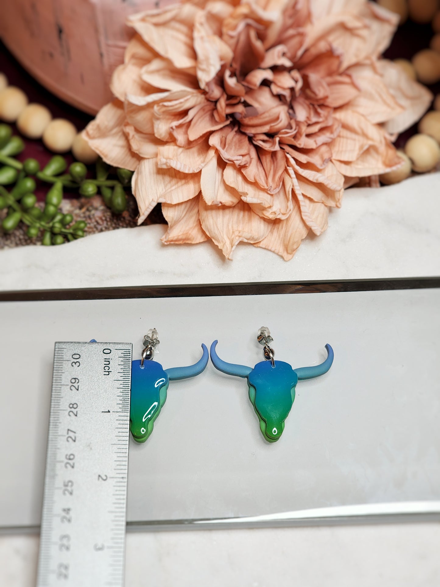 Red/Yellow/Green Longhorn Dangles