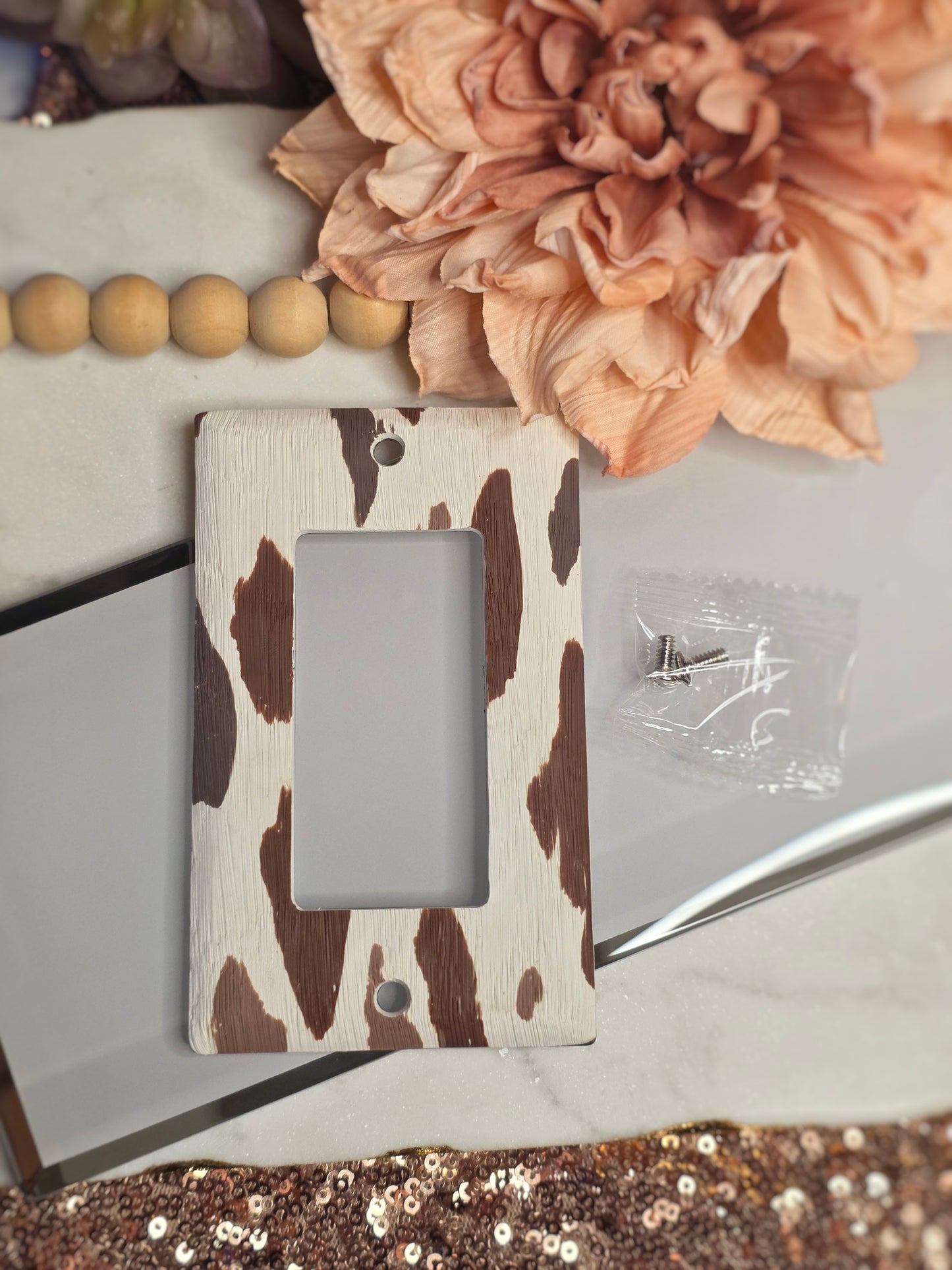 Cow Print light switch plate