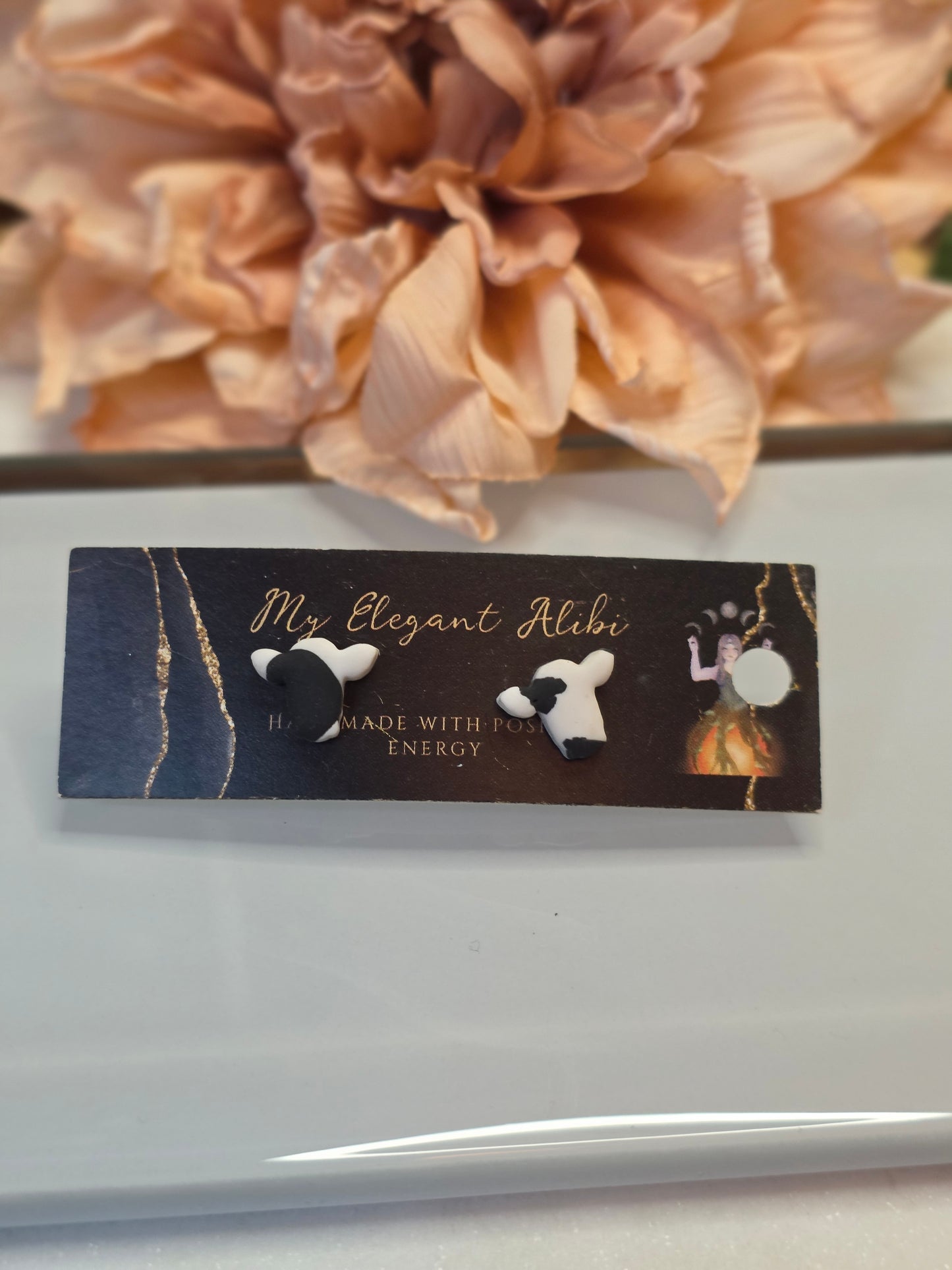 Mini Cow Head Studs