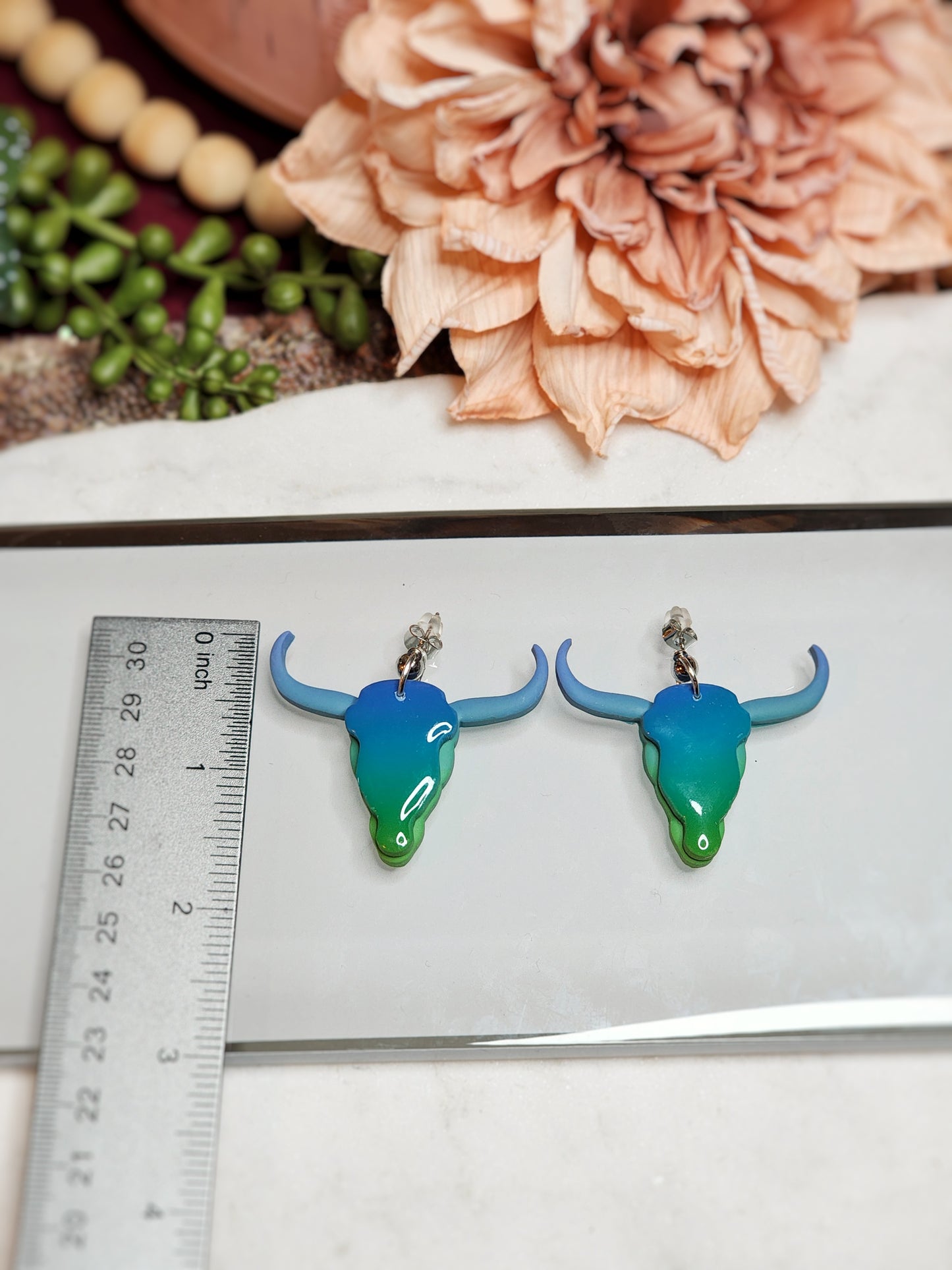Red/Yellow/Green Longhorn Dangles