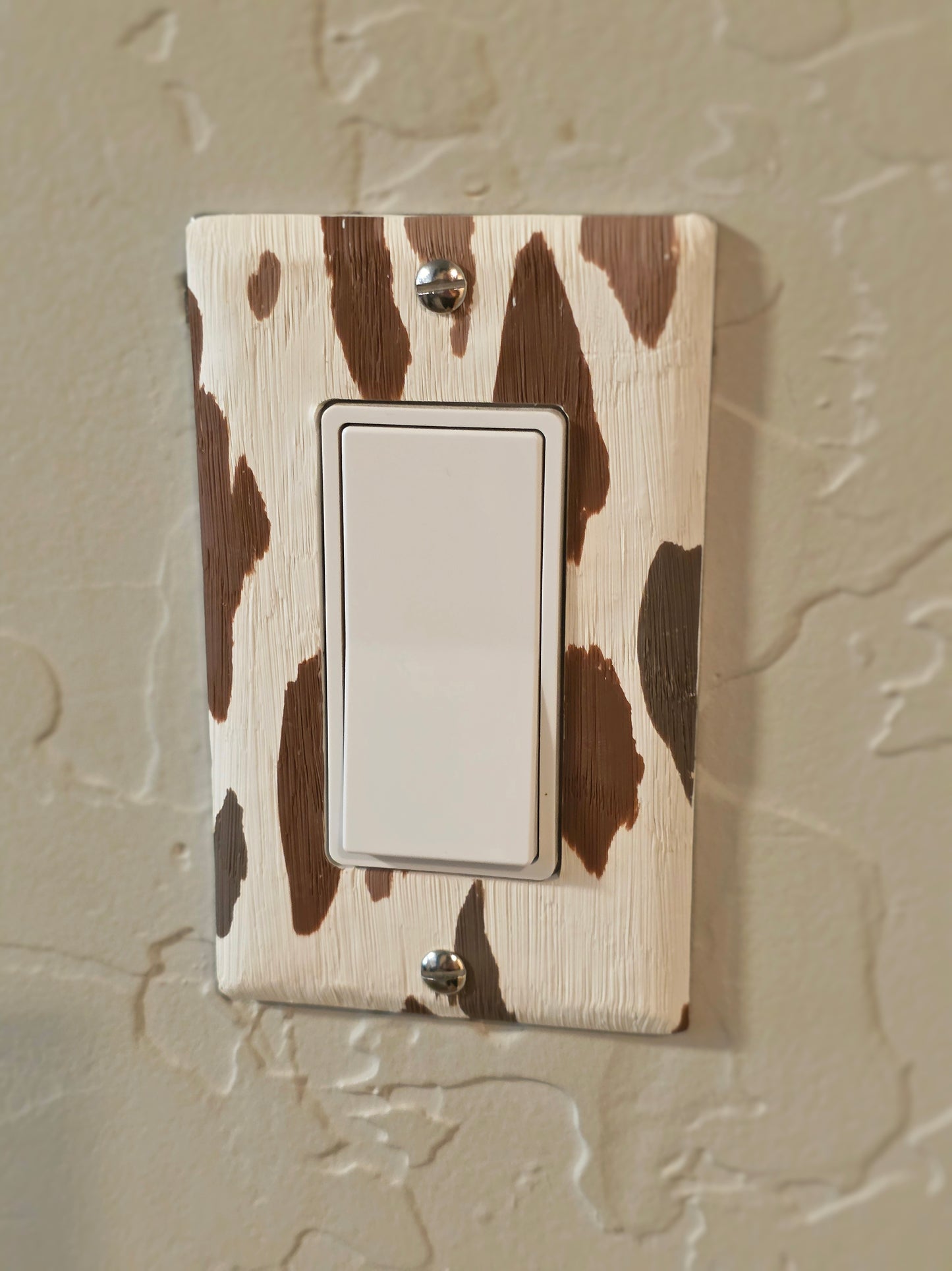 Cow Print light switch plate
