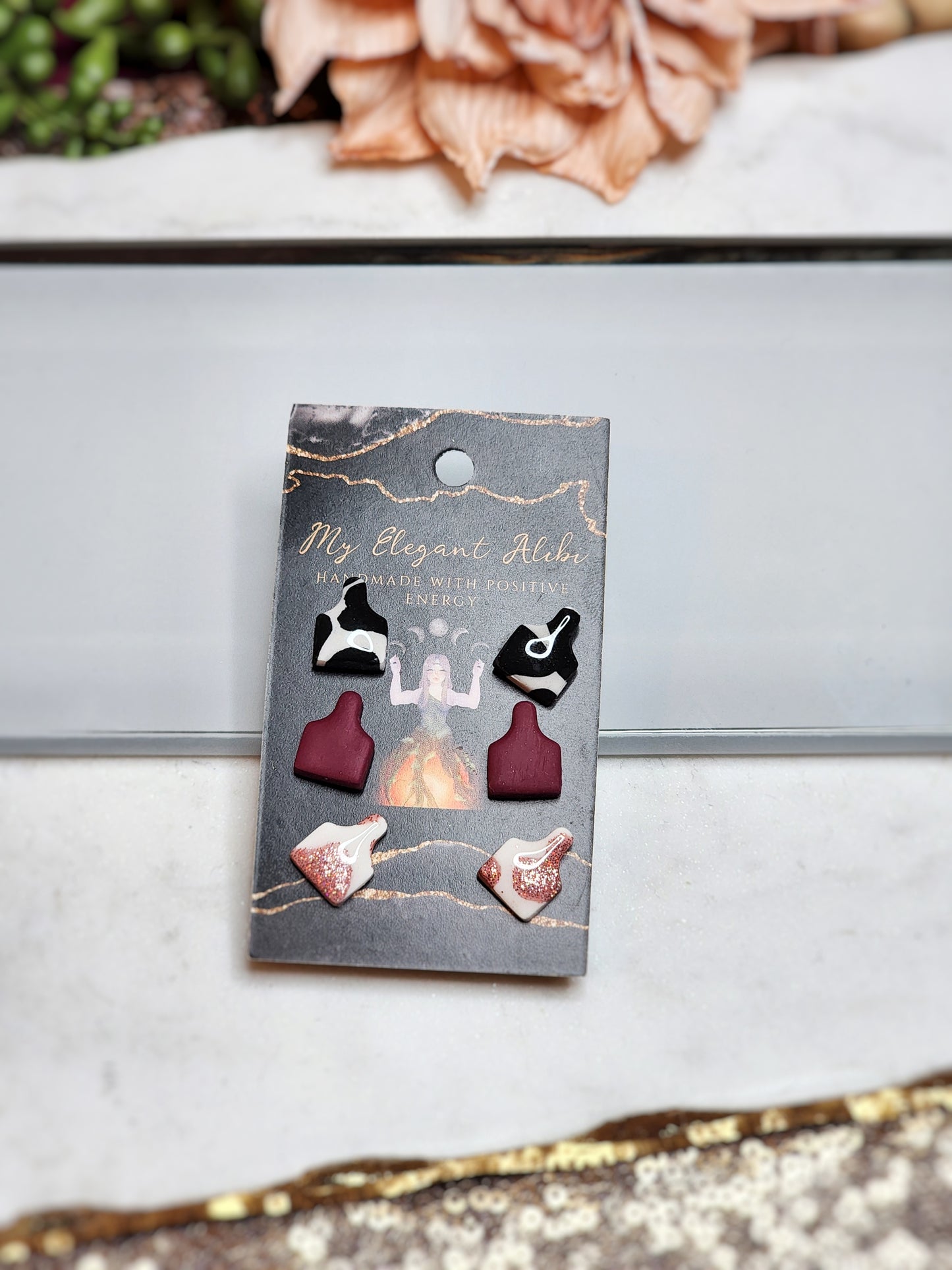 Cow Tag 3 Pack Studs