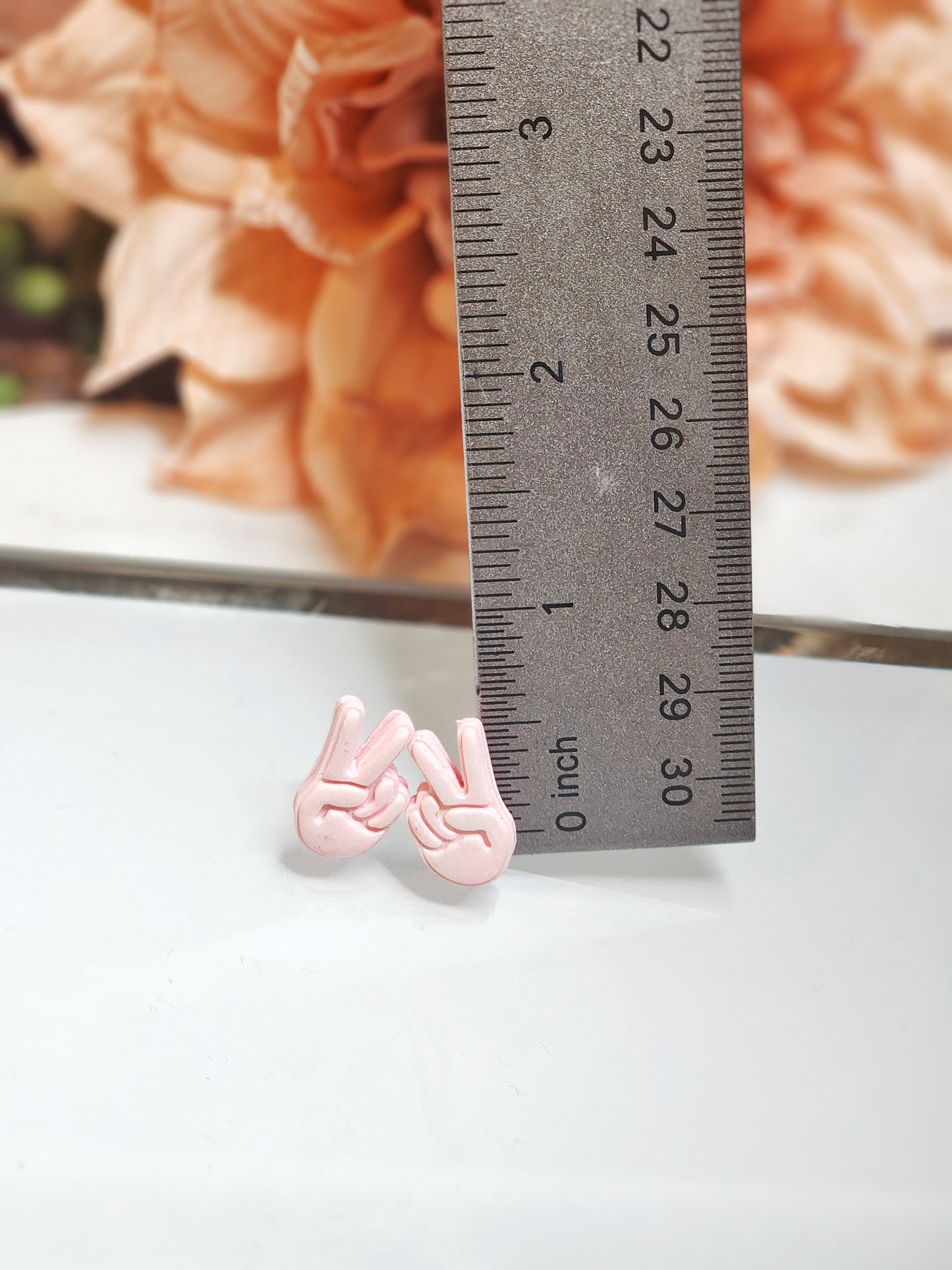 Baby Pink Peace Sign Stud