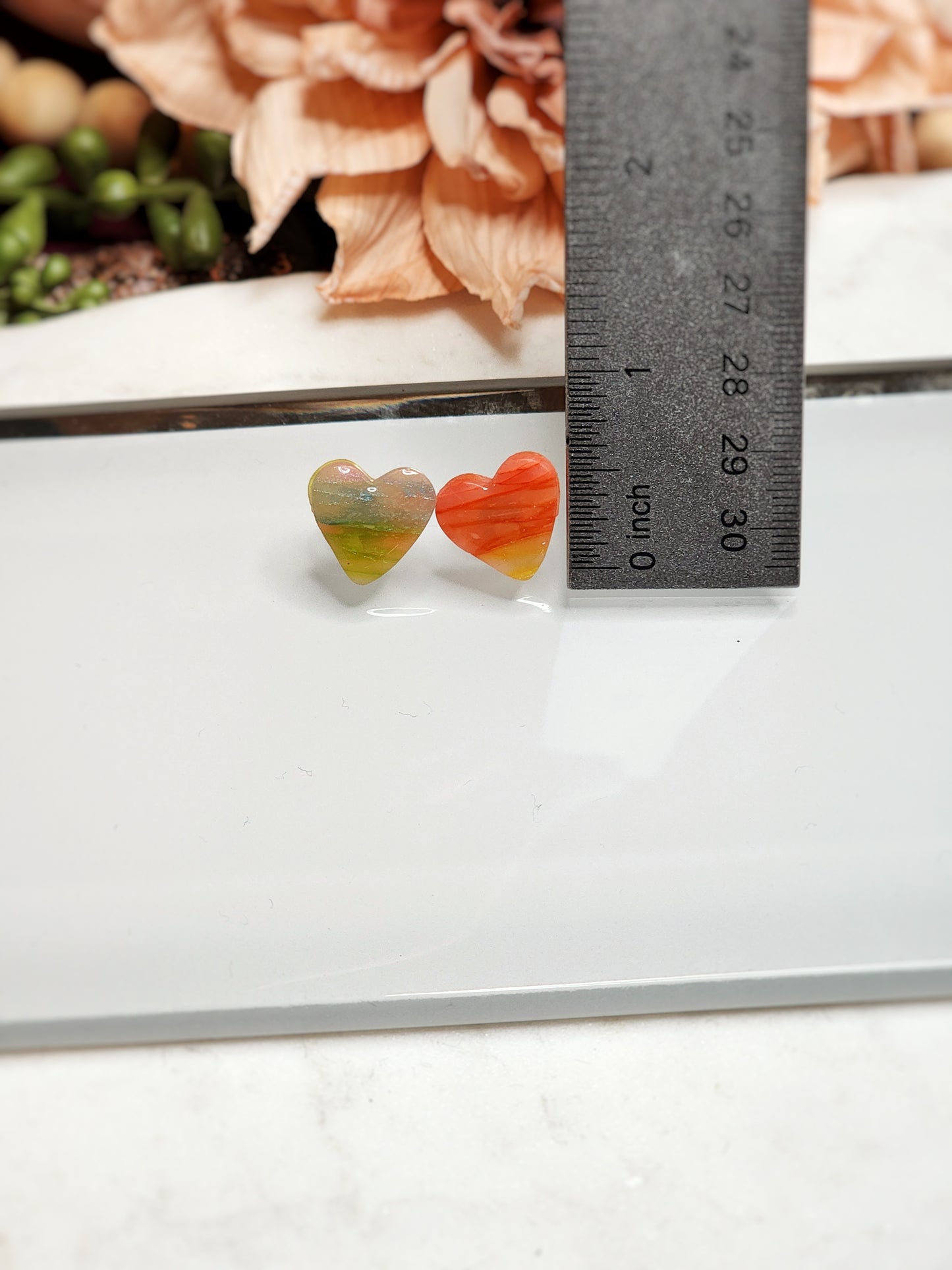 Translucent Heart Studs