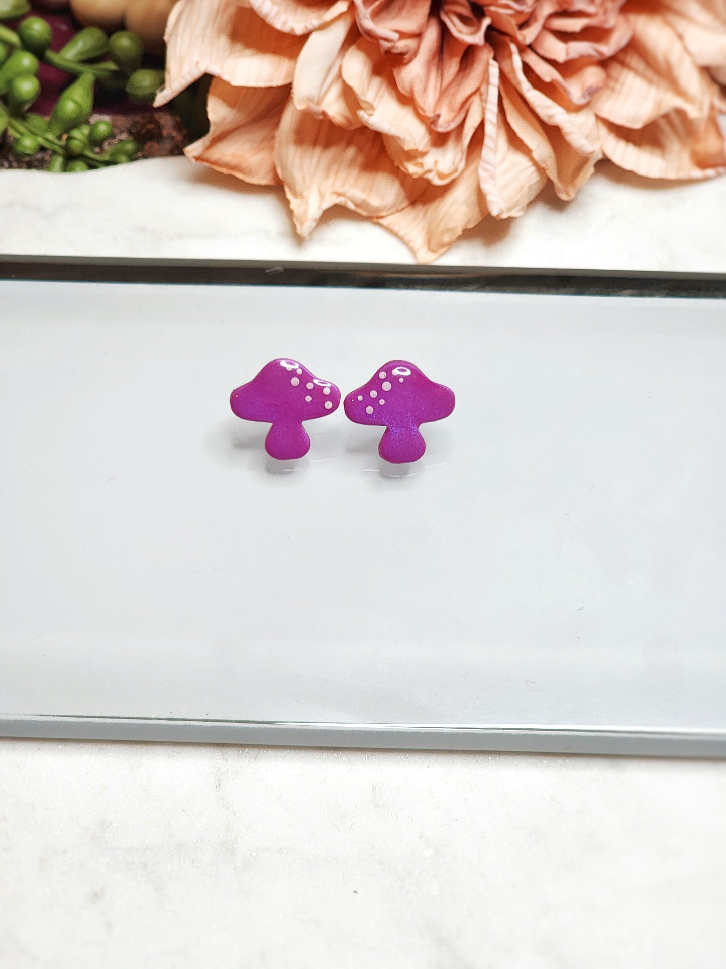 Purple Mushroom Stud