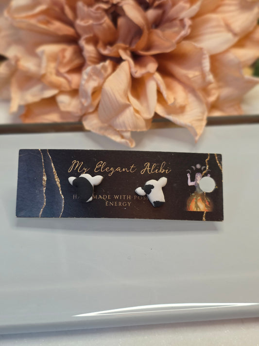 Mini Cow Head Studs