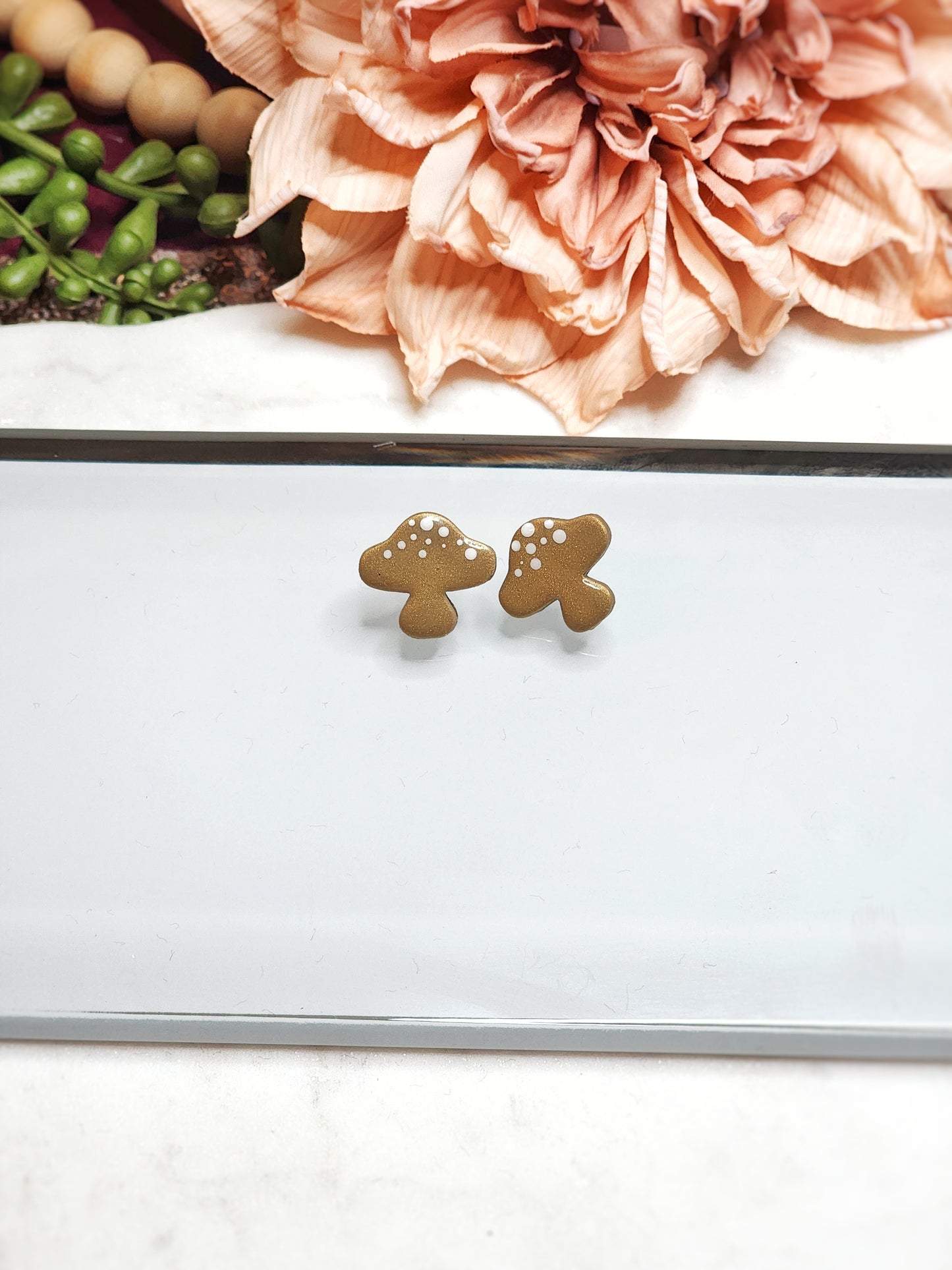 Gold Mushroom Stud