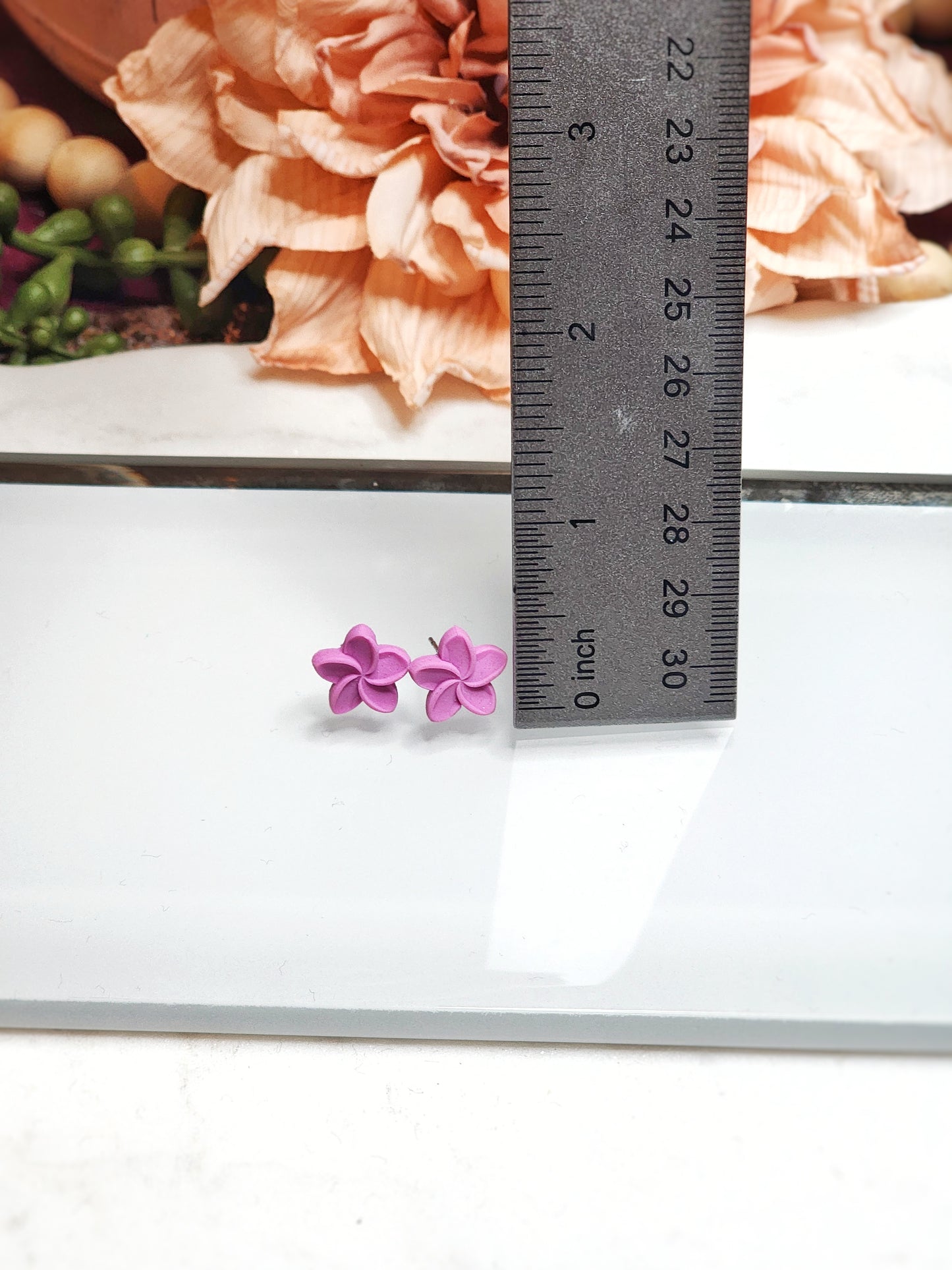 Matte Fuchsia Flower Stud