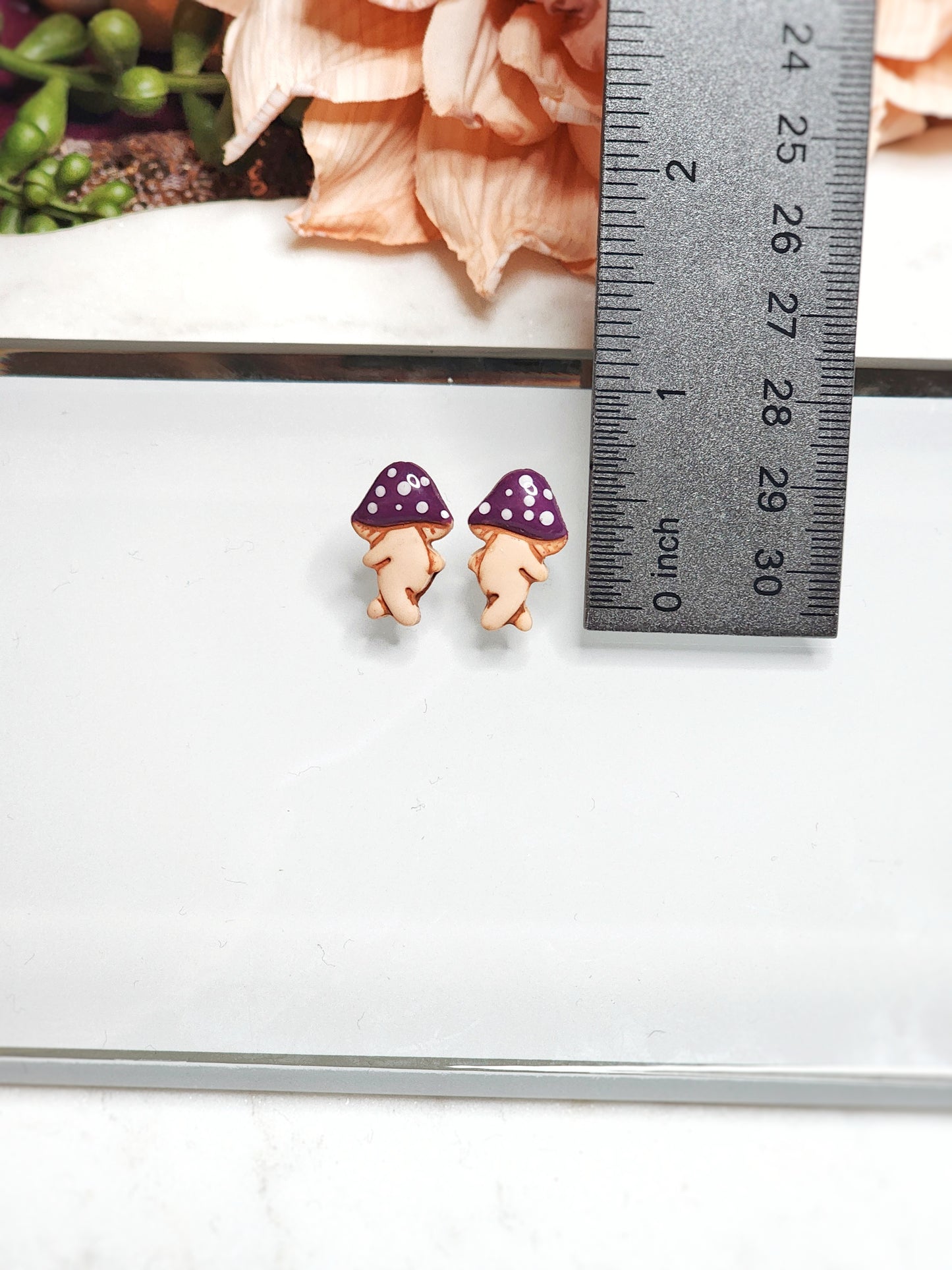 Purple Mushroom Man Studs