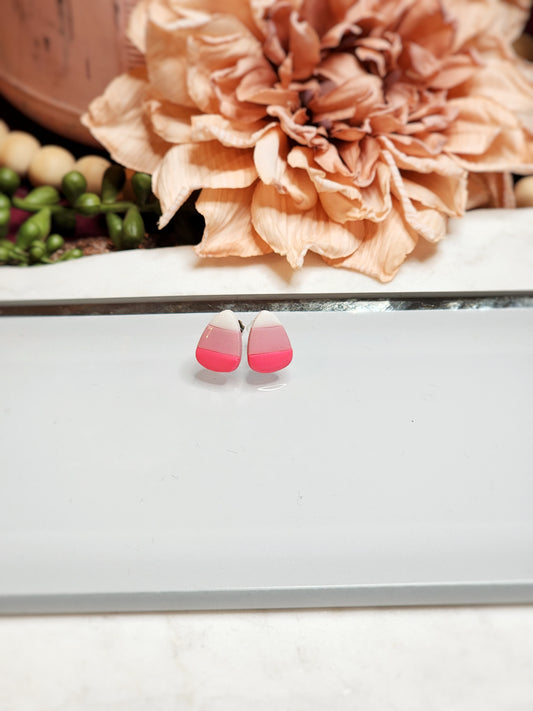 Pink Candy Corn Studs