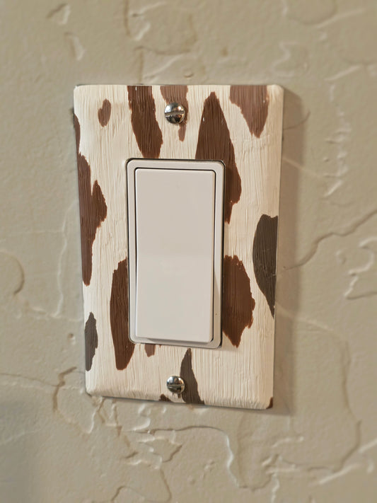 Cow Print light switch plate