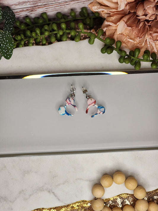 Red White and Blue Marble Mouse Ears
