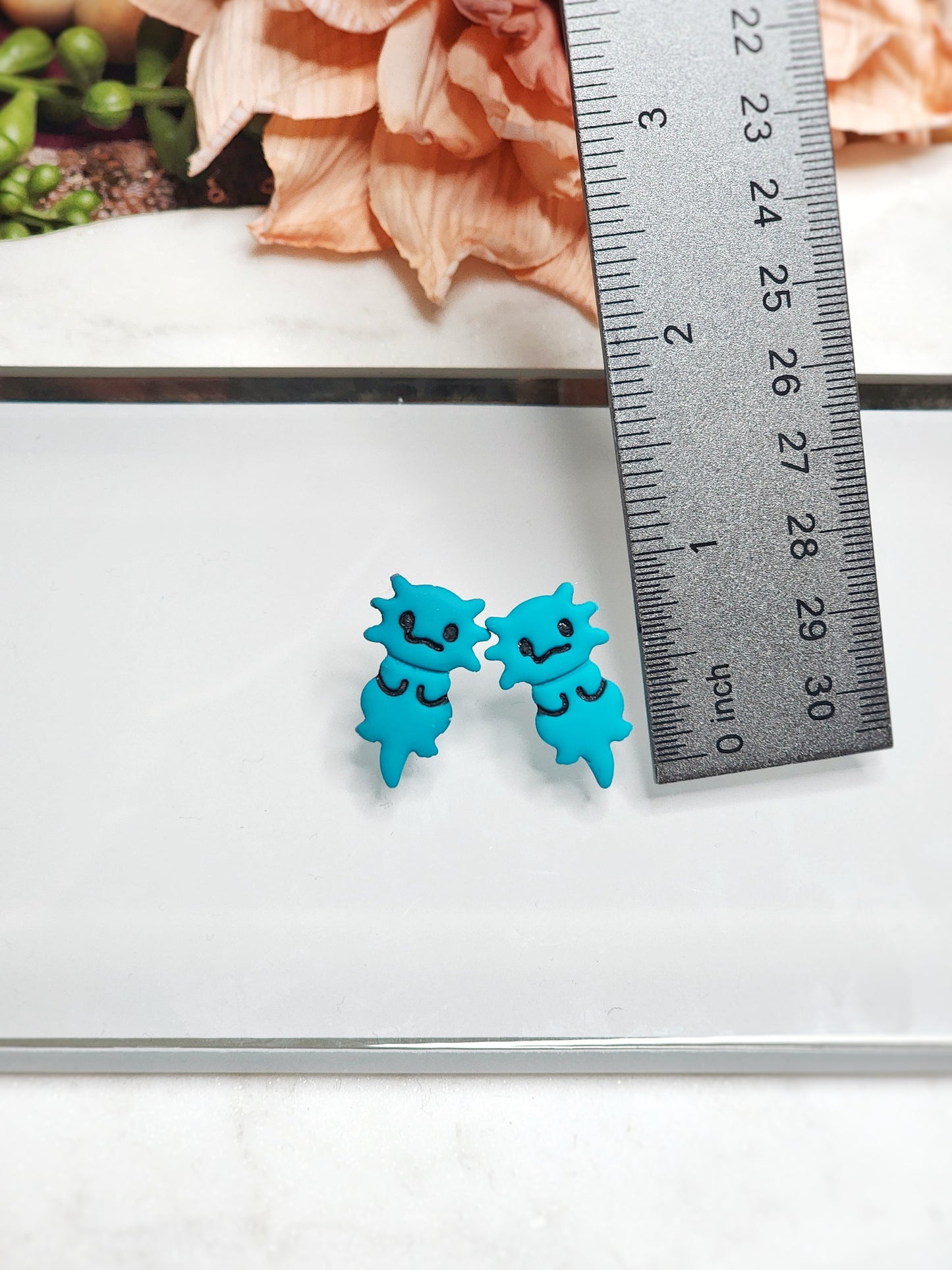 Teal Axolotl Studs