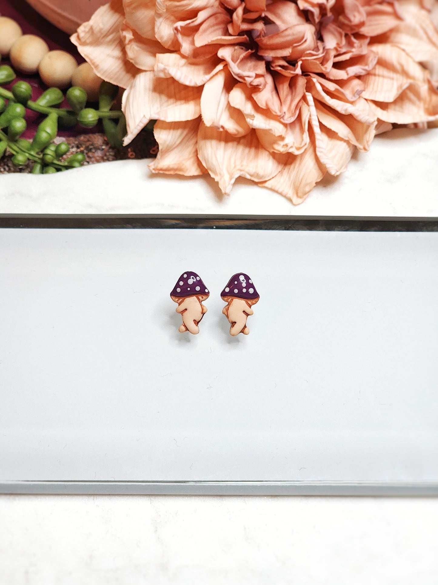 Purple Mushroom Man Studs