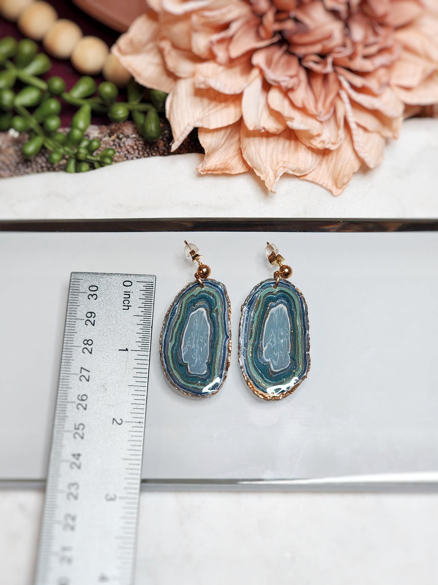 Teal Agate Dangle