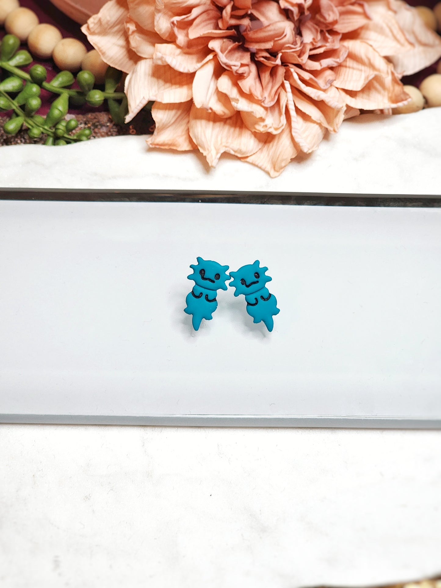 Teal Axolotl Studs