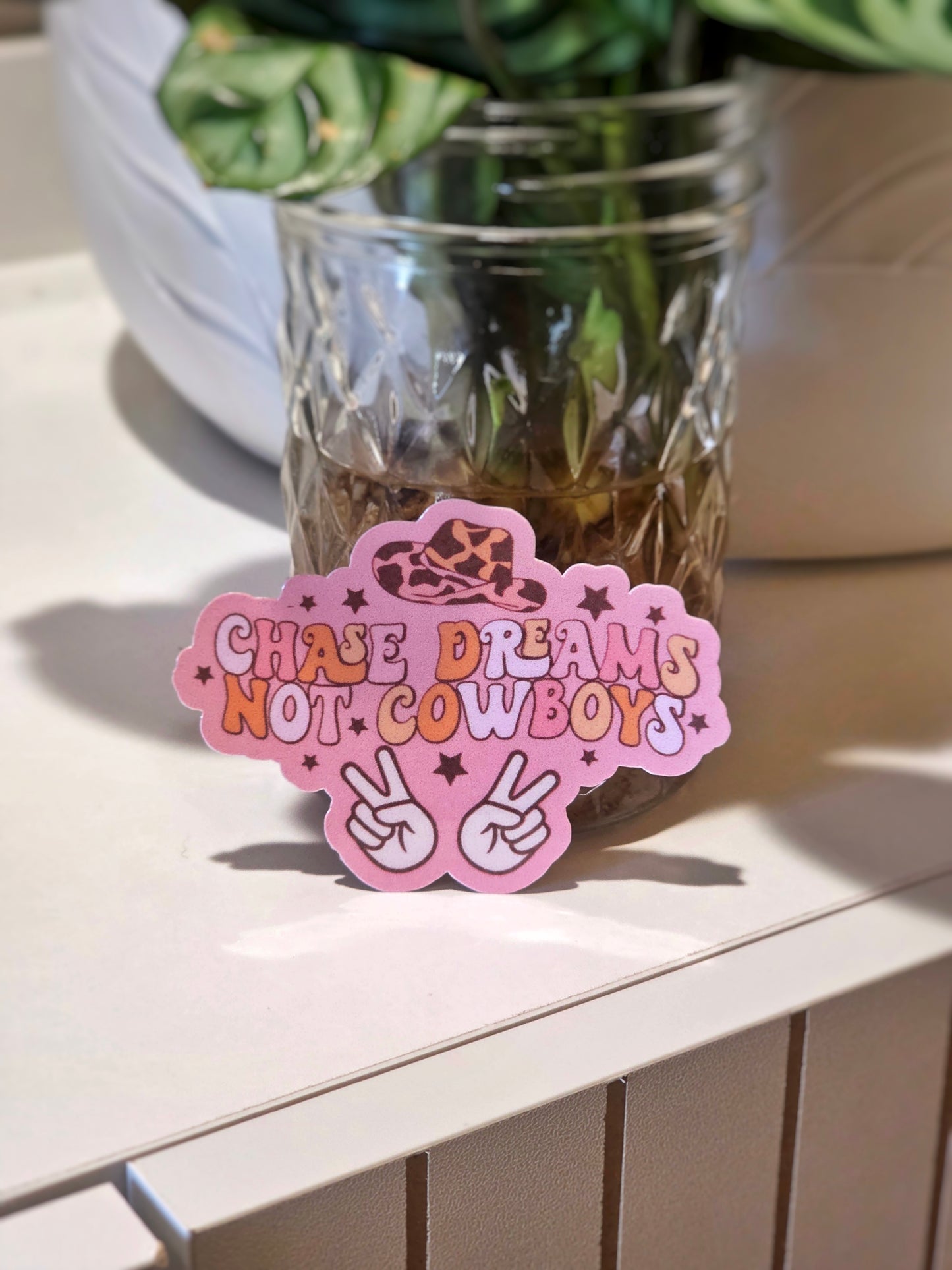 Chase Dreams Not Cowboys Sticker