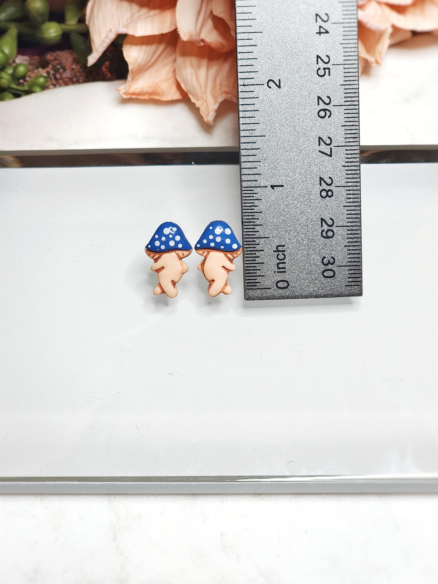 Royal Blue Mushroom Studs