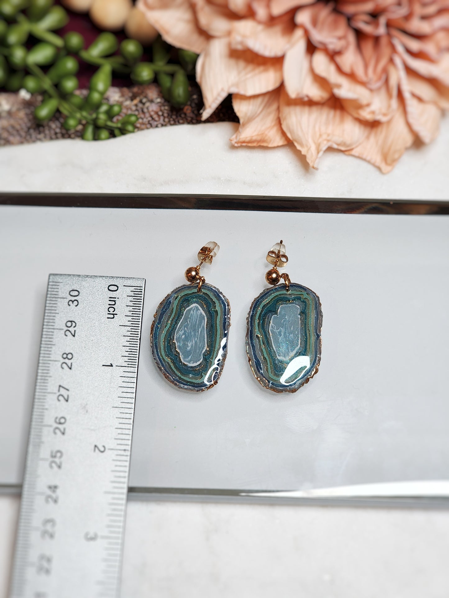 Teal Agate Dangle