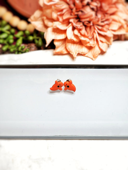 Orange Ghost Studs