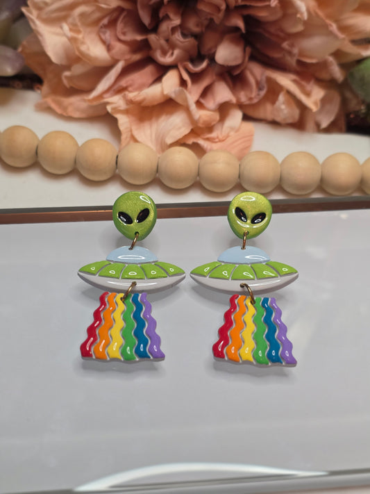 UFO Rainbow Alien Dangles