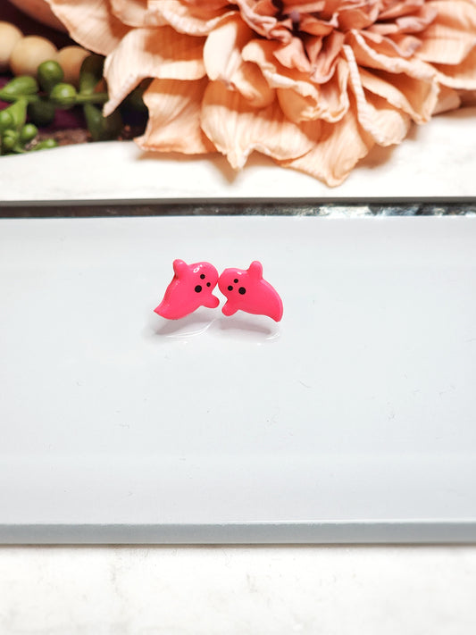 Hot Pink Ghost Studs