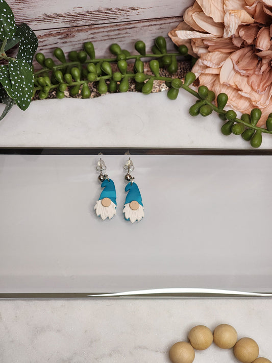 Teal Gnome Dangles