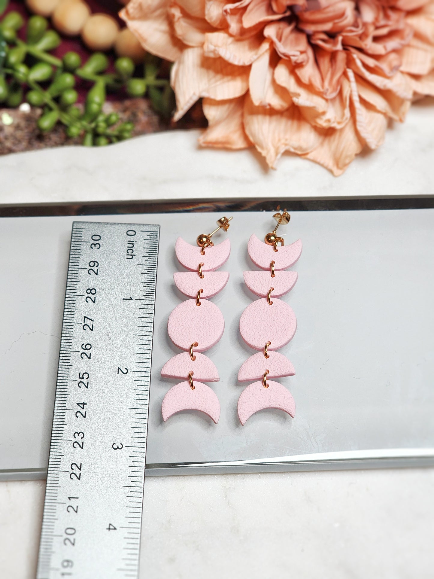 Baby Pink Moon Dangles